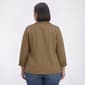 Plus Size Kasper Long Cuff Sleeve Open Front Linen Jacket - image 2