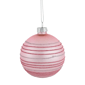 Northlight 4ct. Pink Striped Glass Christmas Ball Ornaments - image 1