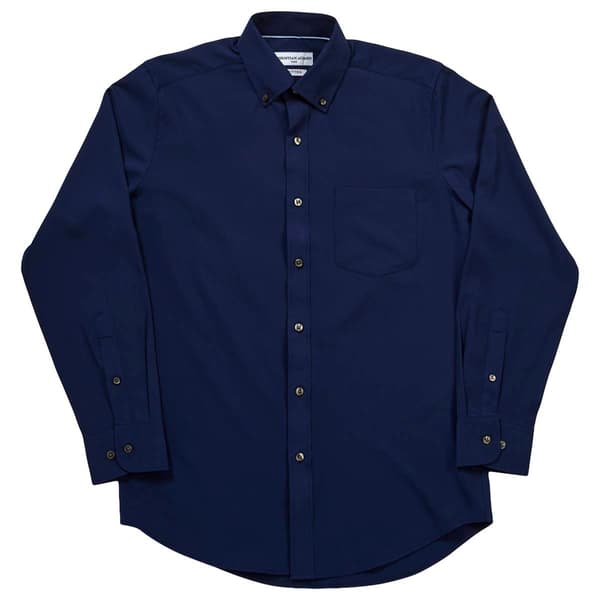 Mens Christian Aujard Navy Fitted Dress Shirt - image 