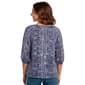 Petite NY Collection 3/4 Sleeve Abstract Crepon Tie Neck Blouse - image 2
