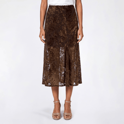 Juniors A. Byer Flock Velvet Midi Skirt