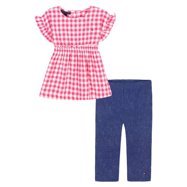 Girls &#40;4-6x&#41; Tommy Hilfiger 2pc. Gingham Top & Capris Set - image 