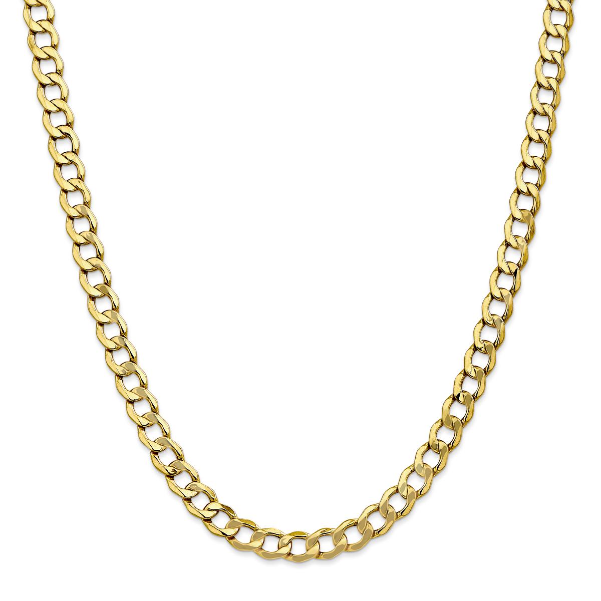 Mens Gold Classics™ 10kt. 7mm 8in. Semi-Solid Link Chain...