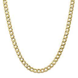 Mens Gold Classics(tm) 10kt. 7mm 8in. Semi-Solid Link Chain Bracelet