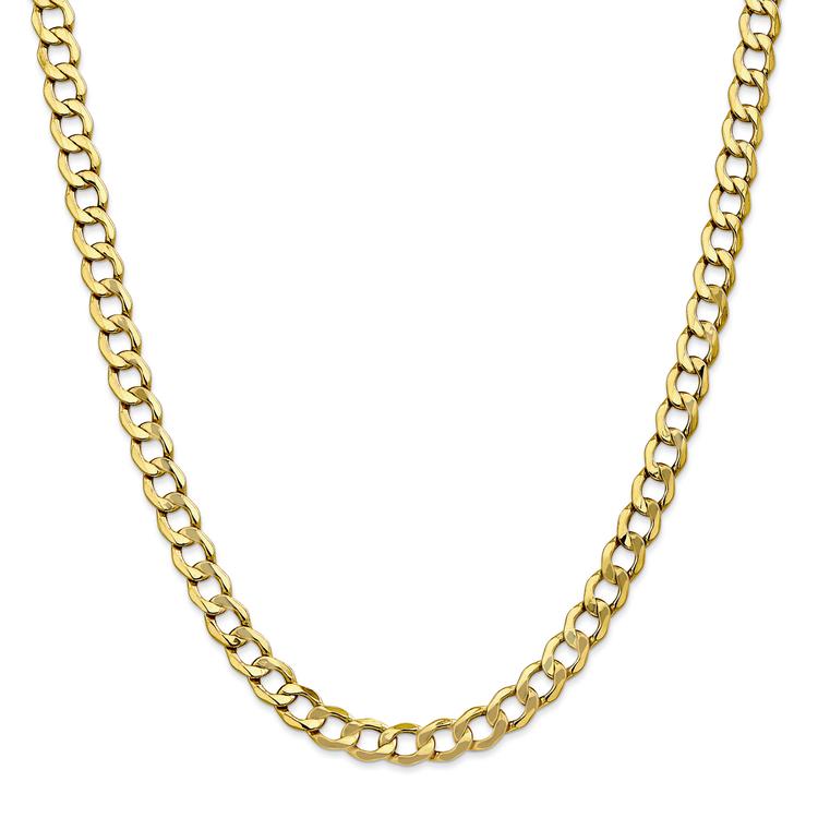 Mens Gold Classics(tm) 10kt. 7mm 8in. Semi-Solid Link Chain Bracelet