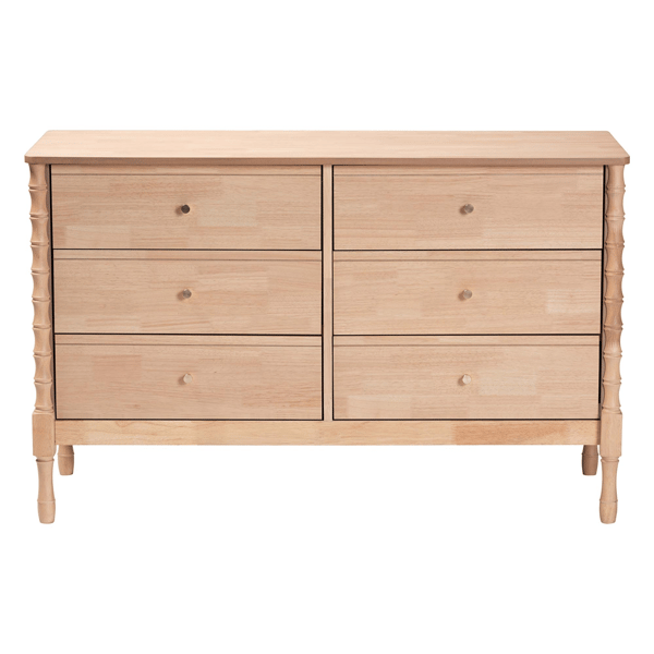 Baxton Studio Laurent Dresser 6-Drawer Bedroom Organizer