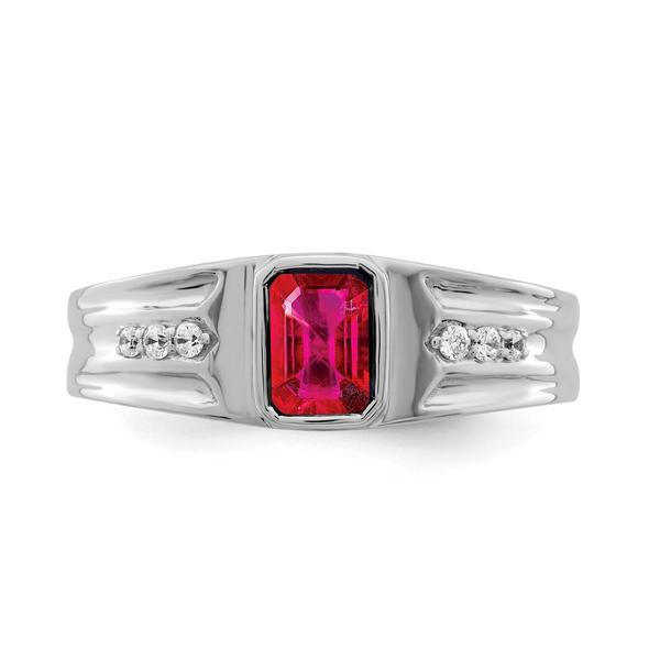 Mens Gentlemen’s Classics™ 14kt. Gold Ruby & 1/10ct. Diamond Ring