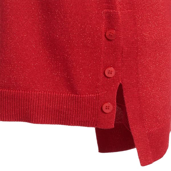 Womens Tint & Shadow Long Sleeve V-Neck Lurex Pullover Sweater