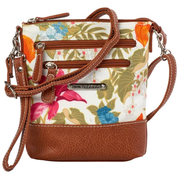Stone Mountain Tropic Garden Canvas 3 Bagger Crossbody - image 