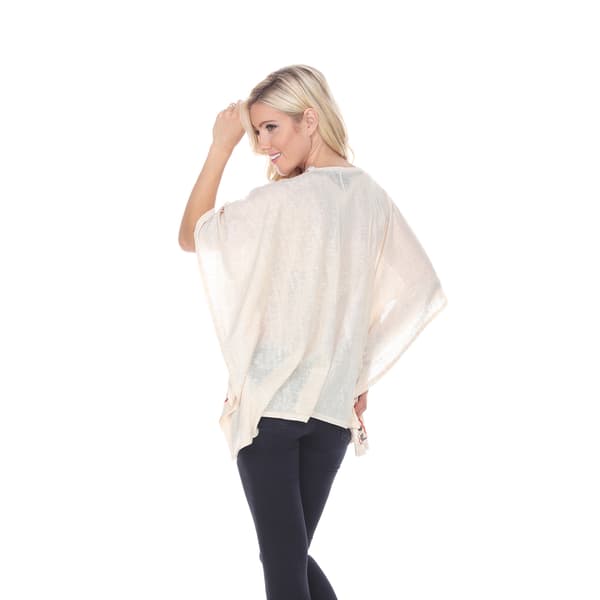 Womens White Mark Medallion Print Poncho