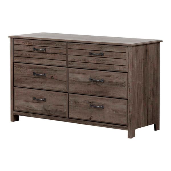 South Shore Ulysses Fall Oak 6-Drawer Double Dresser