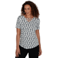 Petite Emaline Key Items Short Sleeve Abstract V Neck Blouse - image 1