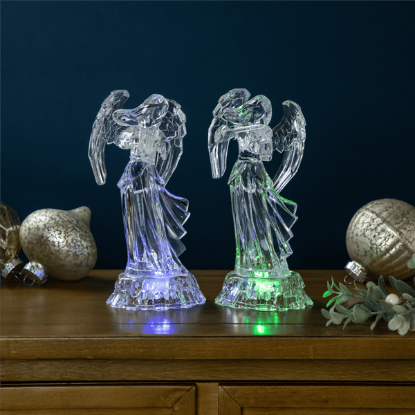 Northlight 2pc. LED Color Changing Angel Acrylic Christmas Décor - image 