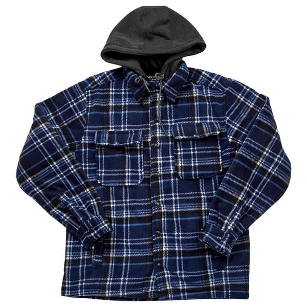 Young Mens Architect&#40;R&#41; Jean Co. Nordic Plaid Hooded Jacket - Blue
