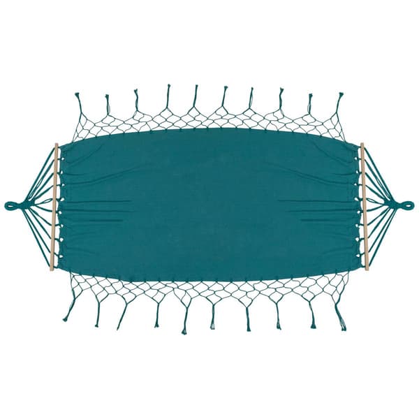Northlight Seasonal Hammock w/ Netted Fringe & Wooden Bars