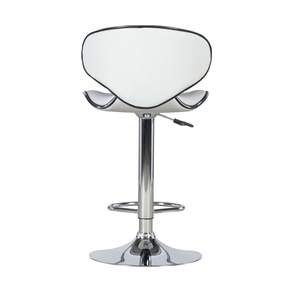 Linon Home Decor Beldon White Faux Leather Adjustable Barstool
