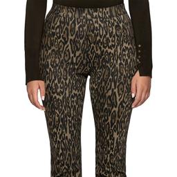 Womens HUE® Leopard Denim Bootcut Leggings