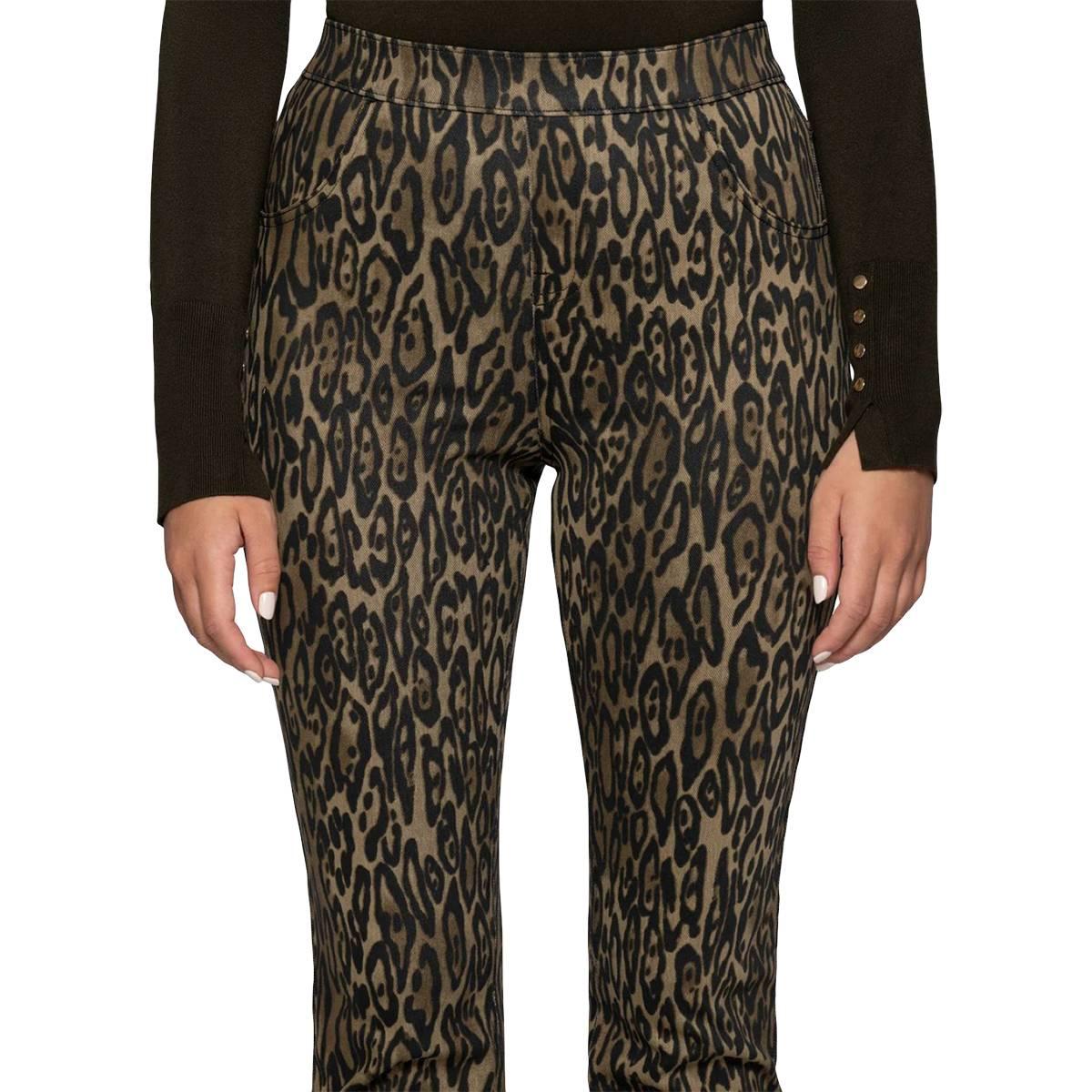 Womens HUE® Leopard Denim Bootcut Leggings