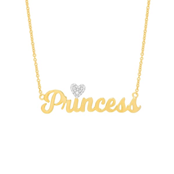 Accents by Gianni Argento Diamond Accent Princess Heart Necklace - image 