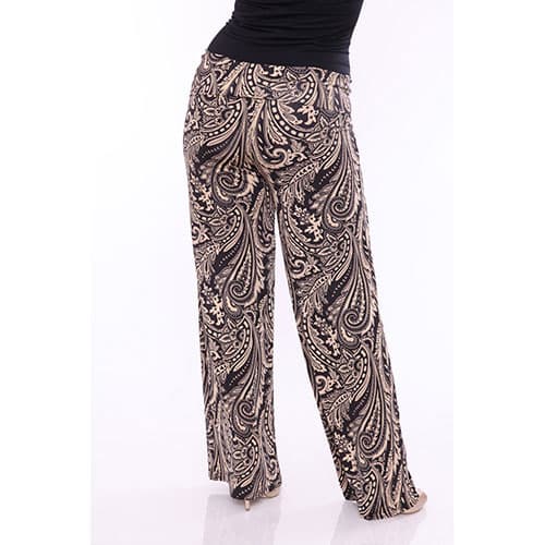 Plus Size White Mark Print Style Palazzo Pants