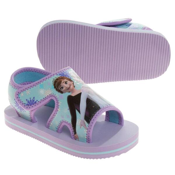 Little Girls Disney Frozen Anna & Elsa Hook and Loop Sandals - image 