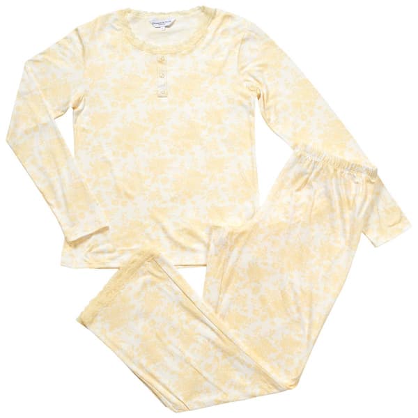 Womens Elizabeth & Nicole Long Sleeve Antique Floral Pajama Set - image 