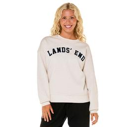 Womens LANDS END(R) Graphic Logo Crew Neck Sweatshirt