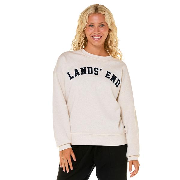 Womens LANDS END(R) Graphic Logo Crew Neck Sweatshirt - image 