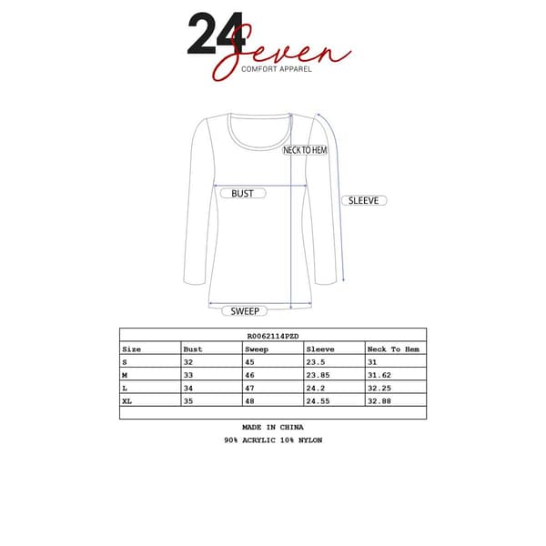 Womens 24/7 Comfort Apparel Square Neckline Long Sleeve Tunic