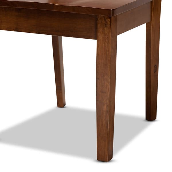 Baxton Studio Nicolette Walnut Brown Finished Wood 5pc Dining Set