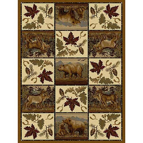 Tayse Nature Portrait Wildlife Area Rug - Beige - image 