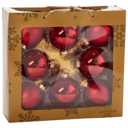 Set of 8 2.6in. Red Glass Ornaments