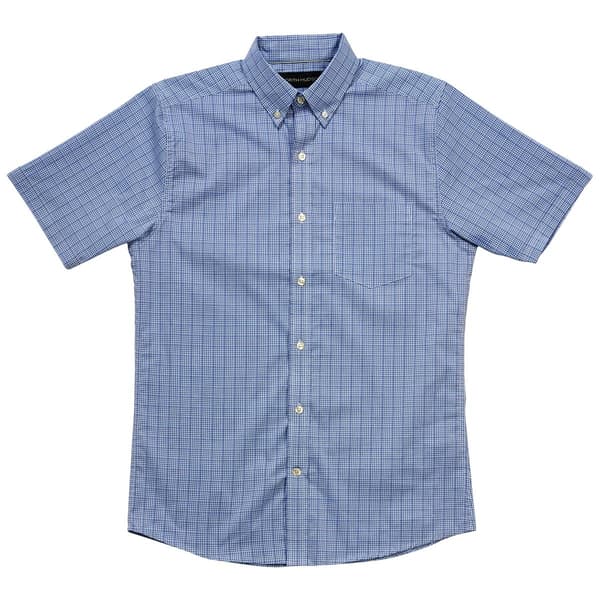 Mens North Hudson Plaid Tuckless Button Down Shirt - Royal - image 