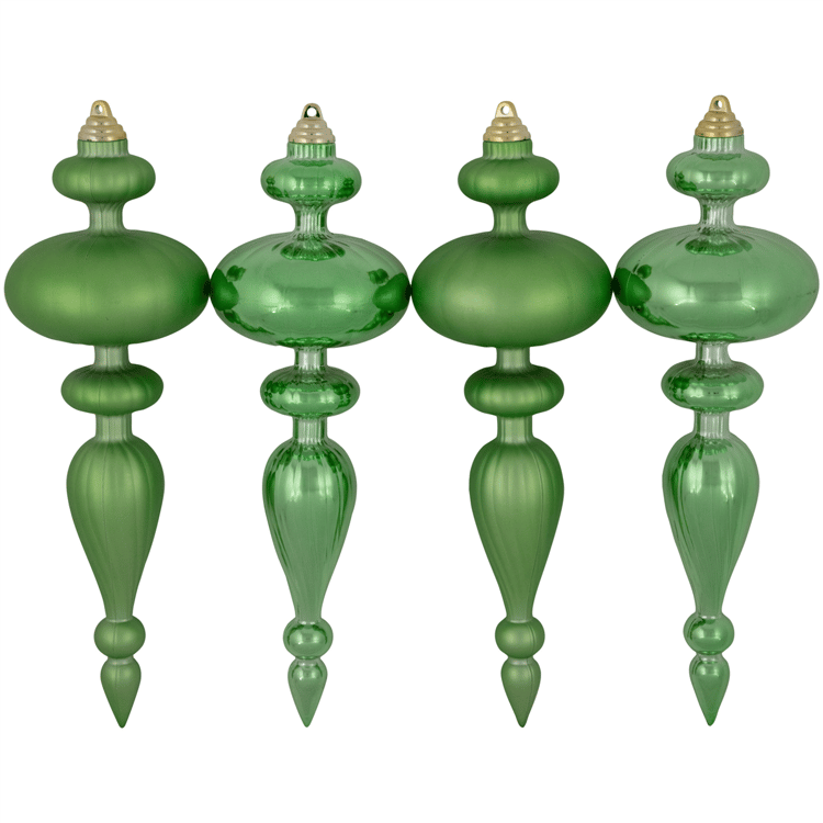Northlight 4ct. Green 2-Finish Christmas Shatterproof Ornaments