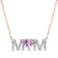 Sophia B 1/10ct. Diamond & Rose de France Mom Necklace - image 1