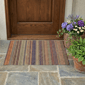 HomeRoots Orange Striped Non Skid Indoor Outdoor Accent Rug - image 1