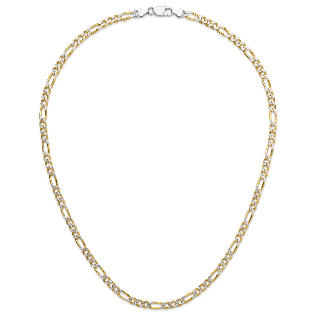 Gold Plated over Sterling Silver Figaro Chain Necklace