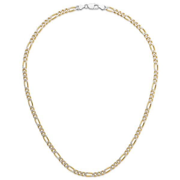 Gold Plated over Sterling Silver Figaro Chain Necklace