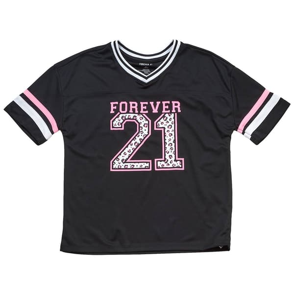 Girls (7-12) Forever 21 Short Sleeve Oversized Leopard Jersey