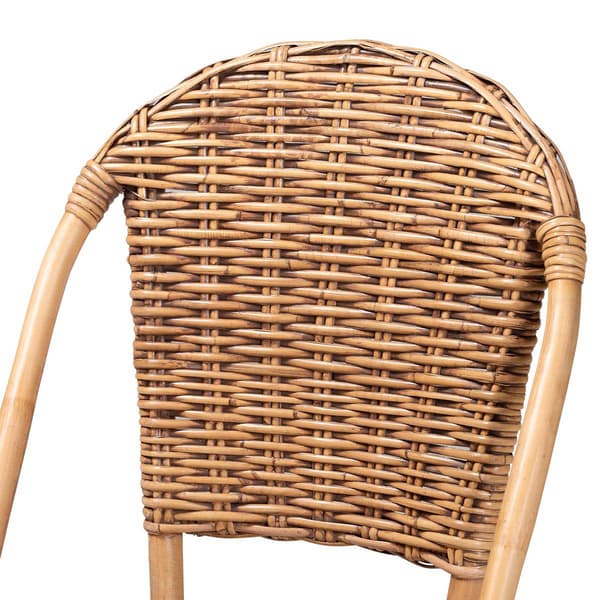 Baxton Studio Neola Bohemian Rattan 2pc. Dining Chair Set