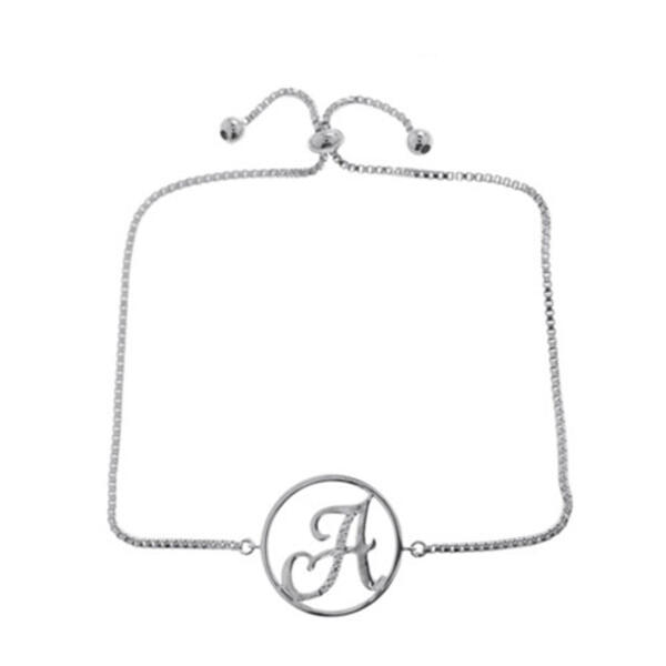 Accents by Gianni Argento Diamond Plated Initial A  Adj. Bracelet - image 
