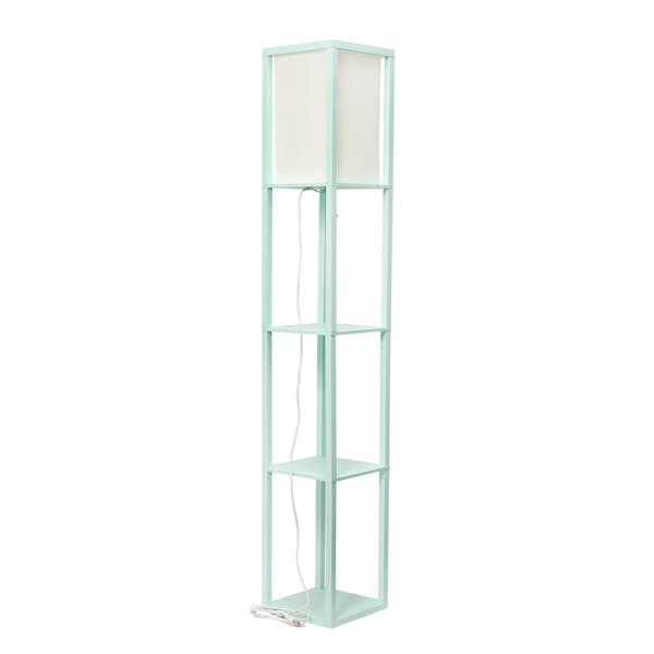 Lalia Home Column Shelf Floor Lamp w/Linen Shade
