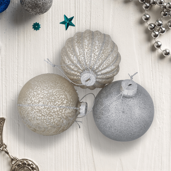 Northlight 9ct. Gold & Silver Glass Ball Christmas Ornaments