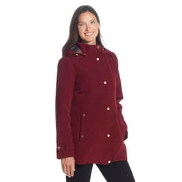 Plus Size Gallery Button Out Raincoat w/Removable Hood