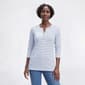 Petite Hasting & Smith 3/4 Sleeve Stripe Henley Tee - image 1