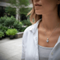 Saffron 1ctw. Arch Turquoise Moissanite Diamond Pendant Necklace - image 3