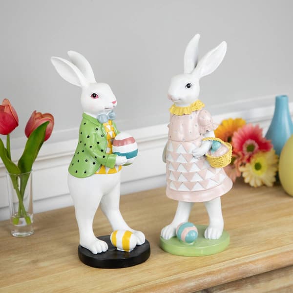Northlight Seasonal Rabbit Holding Easter Egg Garden Statue