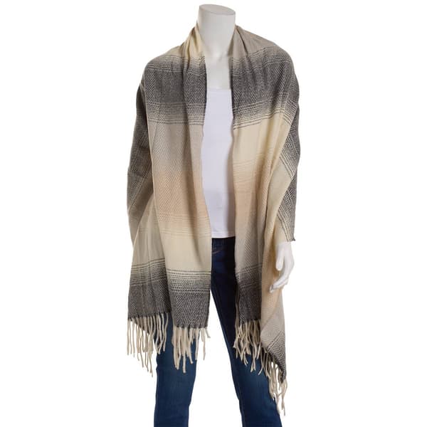 Womens Nine West Ombre Chevron Stripe Feather Soft Wrap