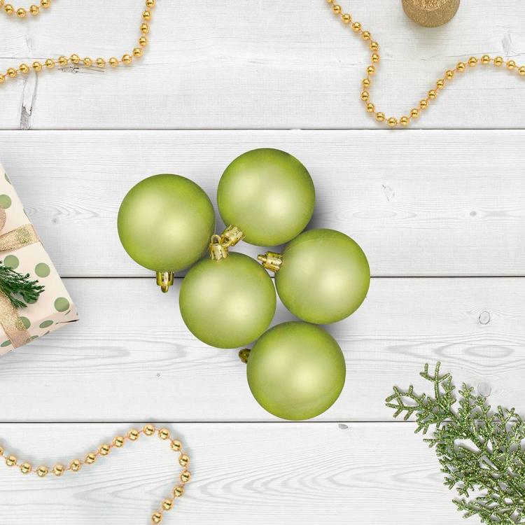 Northlight 60ct. Kiwi Green Matte Christmas Ball Ornaments