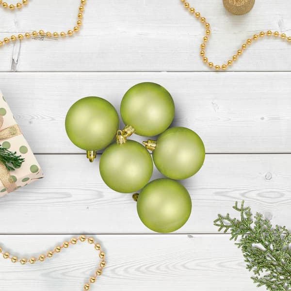Northlight 60ct. Kiwi Green Matte Christmas Ball Ornaments